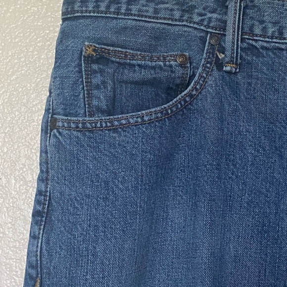 Jean Rugged Durable Cowboy Loose Straight Classic Mid Blue Mid Rise M 38x32 Rode - Picture 8 of 10